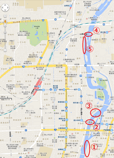 岡山の旭川 To LOVEるの聖地マップ